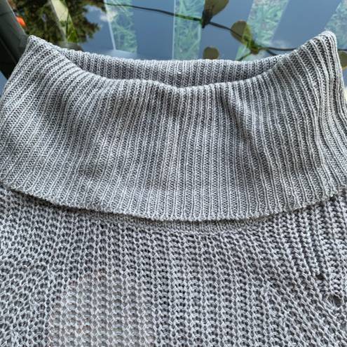 Moral Fiber Knit Turtleneck Cold Shoulder Sweater Dress in Gray - 3X, NWT, Cozy