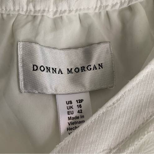 Donna Morgan  White Tiered Poplin Button Down Dots Midi Dress 12P
