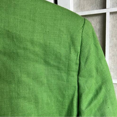 Mango Linen Blazer Lapel collar Green size XXL