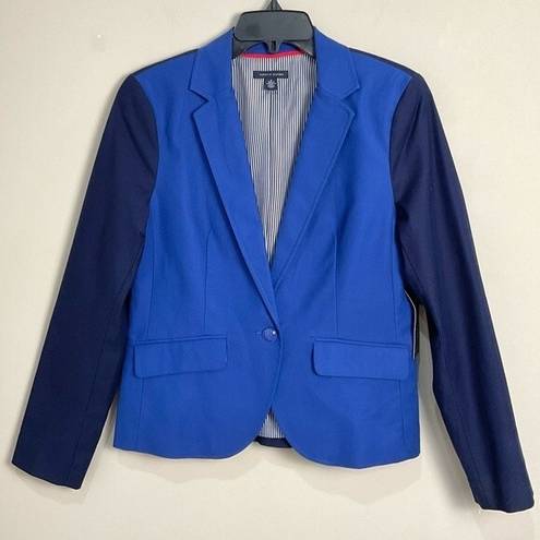 Tommy Hilfiger  Color Block Blazer Jacket Navy Royal Blue Ladies Sz 8 New Preppy