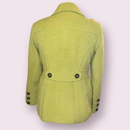 St. John’s Bay  Wool/Cashmere Pea Coat in Wild Green - size small