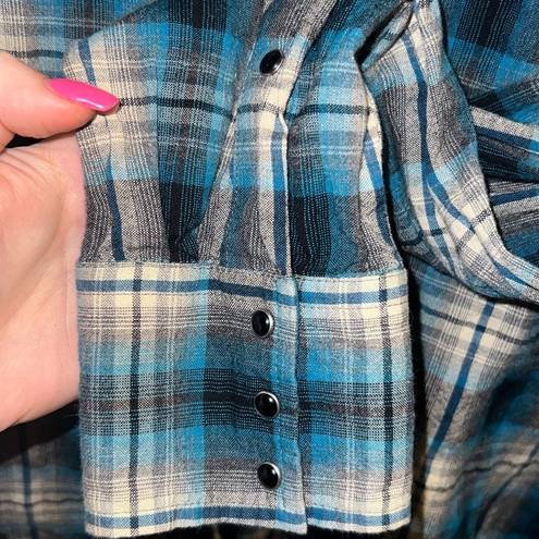 Kuhl ✨ Pearl Snap Shirt Womens Large Plaid Long Sleeve Outdoor Hiking Western ✨