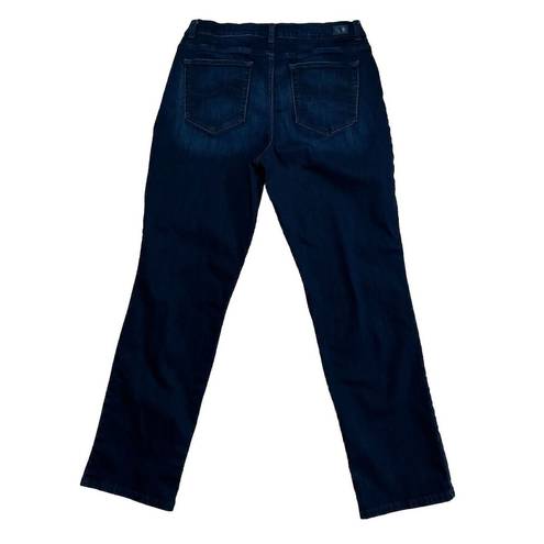 Lee  Relaxed Fit Straight Leg Mid Rise Womens 14M Blue Jeans Dark Wash Pants