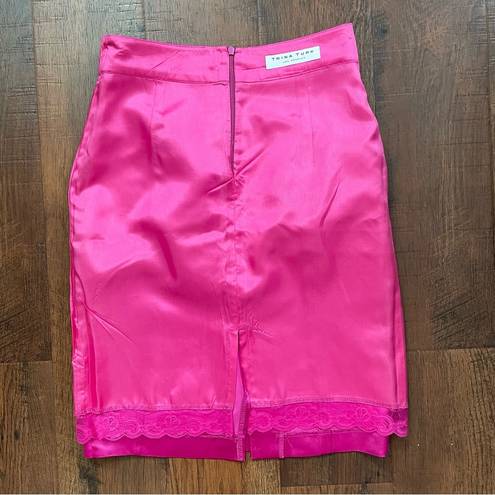 Trina Turk  hot pink silk pencil skirt