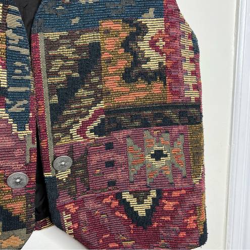 Coldwater Creek VTG  Southwest Aztec Style Vest Open Front Tapestry Boho Medium