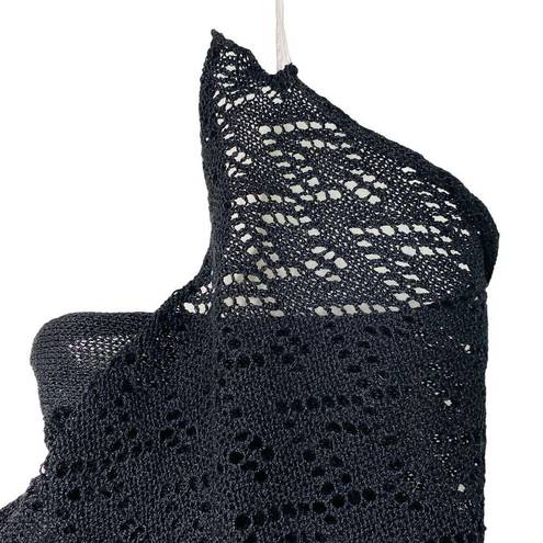 Liz Claiborne  Scarf Wrap Black Crochet 78" x 24" New