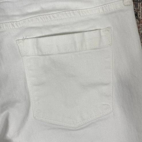 Banana Republic Factory Jeans Women 10/30" White Wide-Leg Flare Mid-Rise Stretch