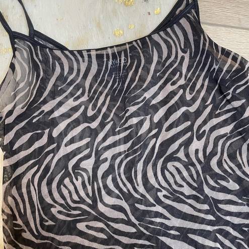 Krass&co NY& sheer zebra print vintage mesh tank top