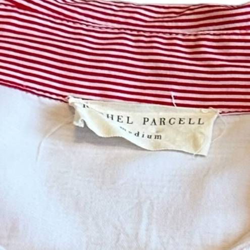 Rachel Parcell  Ruffle Sleeve Dress Button-Down w/ Belt Red White Stripe Medium