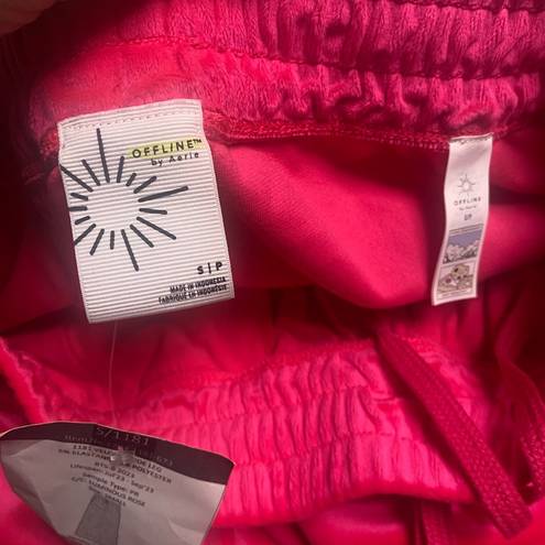 Aerie Offline  Velour Track Suit Size Small New NWT Hot Pink Wide Leg Pants Coat