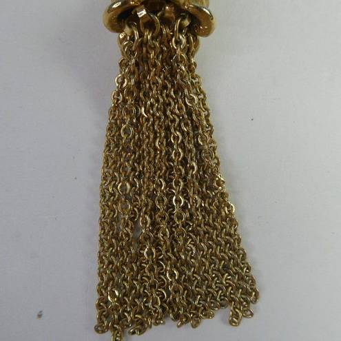 Monet  Chain Dangle Pendant Plus Size Friendly Gold Tone Necklace 23+" Box Clasp