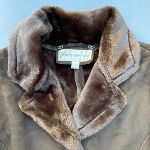 Jones New York Vintage  Brown Maxi Fur Trench Coat