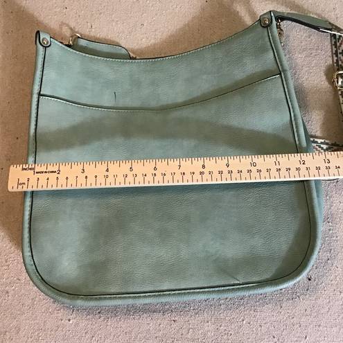 Krass&co Jen & . Crossbody Vegan Leather Bag NWOT  With Canvas Strap  (Flaws)