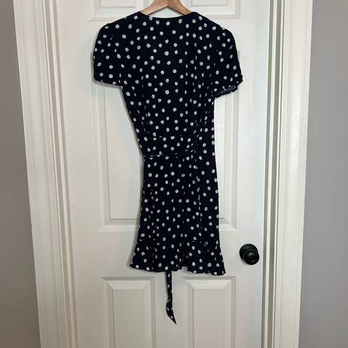 Samoe Samsoe Samsoe Navy Polka Dot Wrap Dress | Size XS