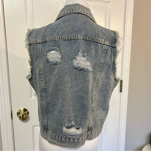 Amazon Denim Distressed Vest