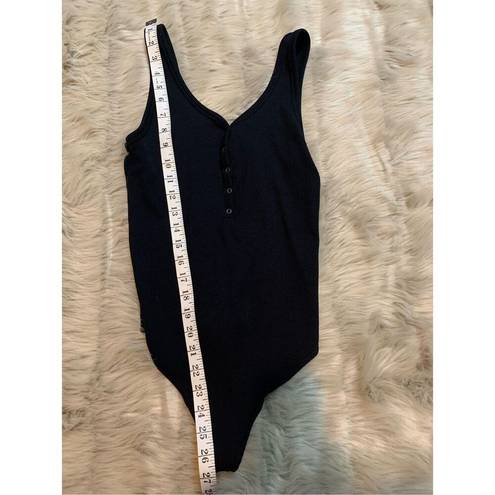 Abercrombie & Fitch Abercrombie snap down ribbed black bodysuit medium