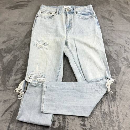 Pistola  Jeans Womens Size 27 Straight Distressed High Rise Light Wash Chic Mom