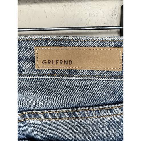 GRLFRND Denim Karolina High Rise Distressed Blue Jeans Slim Straight Size 27 NWT