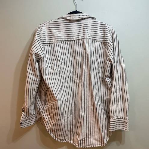 Madewell  White and Brown striped button down