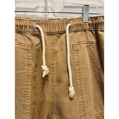 Pilcro  Anthropologie Brown Ultra High Rise Relaxed Pull On Jeans Tie Waist Small