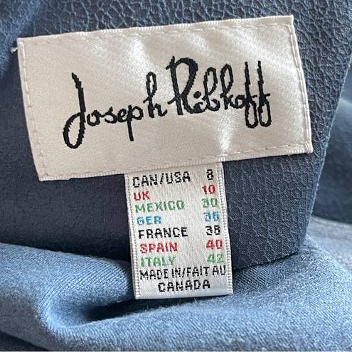 Joseph Ribkoff  | Blue Faux Leather Textured Open Silhouette Jacket Sz 8