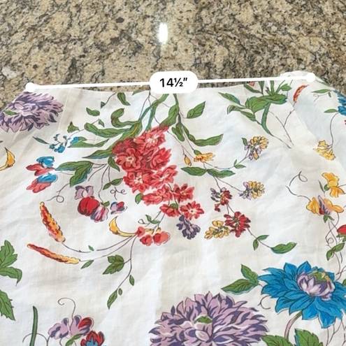 Coldwater Creek  Linen pencil skirt Floral Size 10