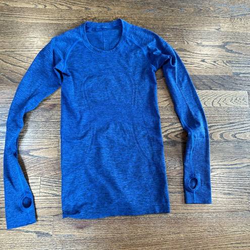 Lululemon  Blue Swiftly Tech Long Sleeve Shirt 4 Athletic Shirt Bright Blue