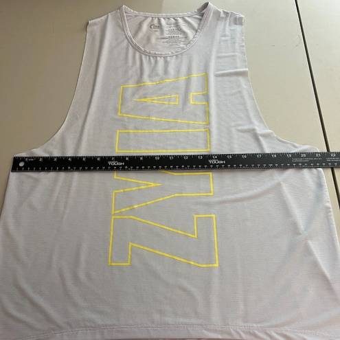 Zyia  Active Tank Top Women XXL Gray Yellow Muscle Mesh Breathable Sport Athletic