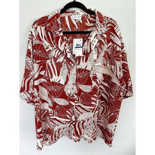 Lucy Paris  Tropical Print  Oversize Shirt Women's XL Collared button-front  NEW