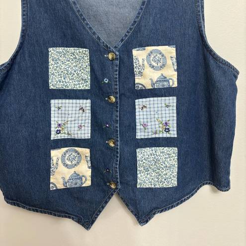 American Vintage Vintage Denim 100% Cotton Patchwork Vest - Size XL