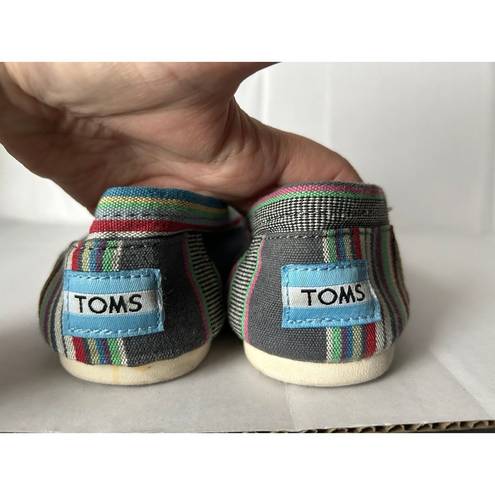 Toms Classic Striped Size 6 Women’s Slip On Flats Shoes