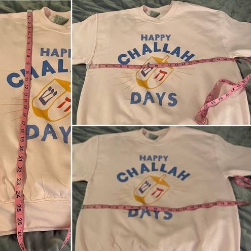 Modcloth Happy Challah Days Graphic Sweatshirt Soft Hannukkah Top Pink M