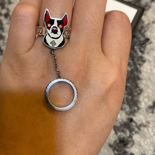 Gucci  Spinel Bosco & Orso Double Ring size US 6.5