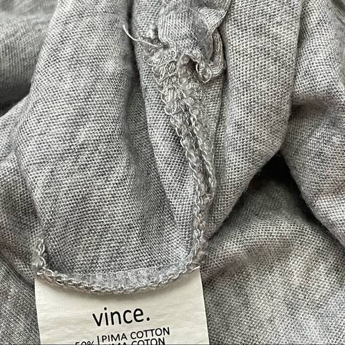 Vince  Grey Knit Pima Cotton Long Sleeve Size Medium