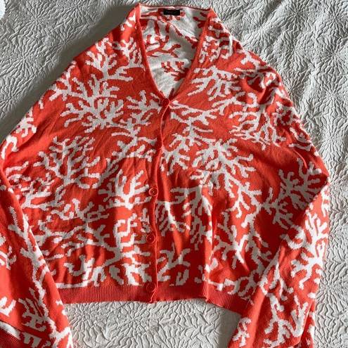 REEF Top It Off Shawl Poncho Button Down Coral  Knit One Size