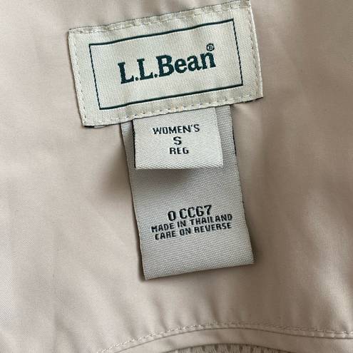 L.L.Bean  Full Length Long Hooded Khaki Trench Raincoat Size S