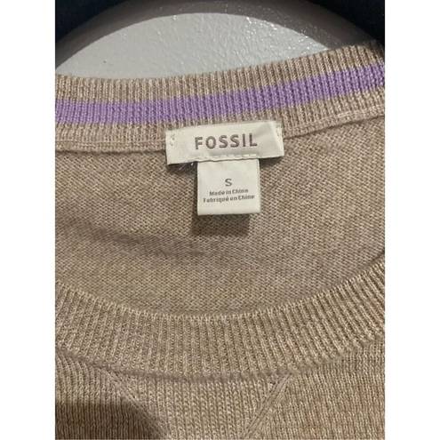 Fossil  Merino Wool Sweater-Beige Small-Long Sleeve Women’s EUC