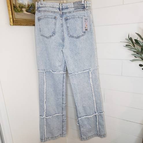 Revice Denim  NWT Lover 4Ever Light Wash High Rise Straight Leg Grid Jeans Sz 30