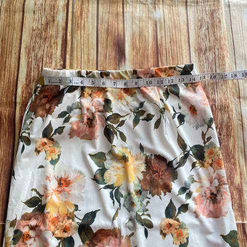 Catherine Malandrino Women's Floral Print Lined Straight Skirt Size Small