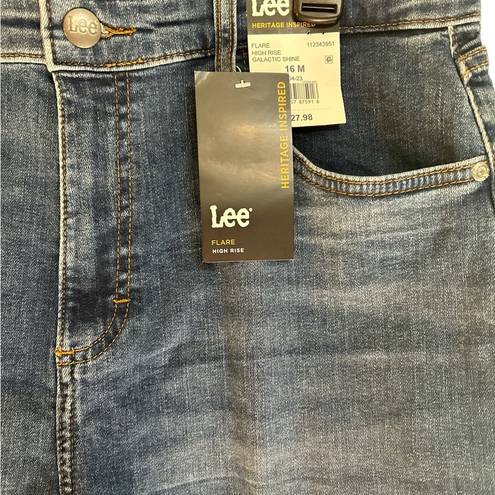 Lee  Women's Heritage High Rise Flare Jean with Raw Hem Size 16M NWT