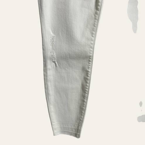 Spanx  White Ripped Raw Hem Pull-On Denim Skinny Jean Jeggings Size M