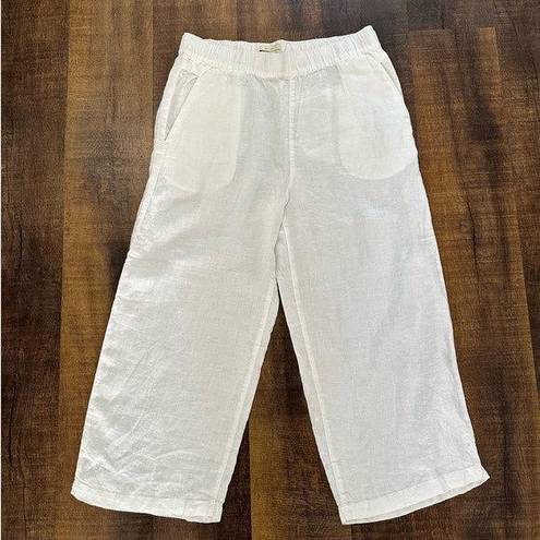 Cynthia Rowley  White Linen Wide Leg Pants Size Large