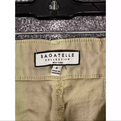 Bagatelle  Womens Cropped Cotton Twill High Rise Pants Size 6 Khaki Wide Leg