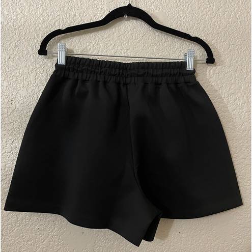 Good American NWT  Scuba Drawstring Shorts With Pockets Size S Black Color