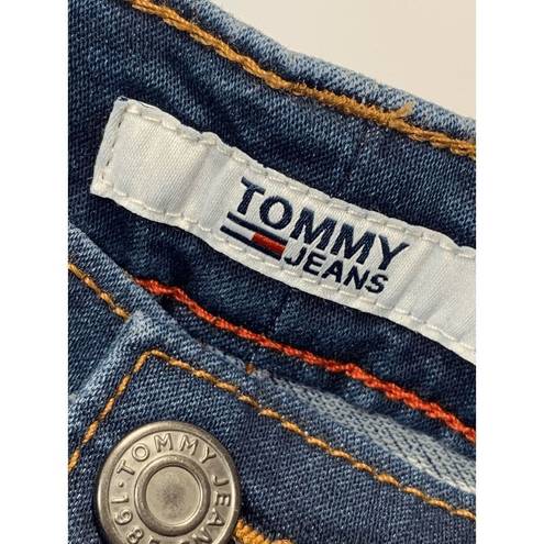 Tommy Hilfiger Tommy Jeans Women's Ultra High Rise Legging Distressed Hem Blue Wash Size 4