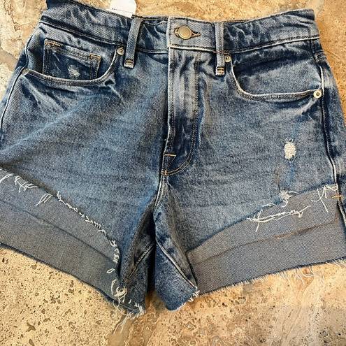 Good American  Good Curve High Rise Stretch Denim Cutoff Shorts size 00