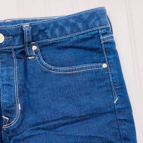 Gap 1969  Women's Slim‎ Cut Off Maddie Short Size 26R Mid Rise Raw Hem Dark Wash