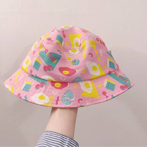 Sanrio Gudetama  Bucket Hat The Lazy Egg Pink Graphic Printed