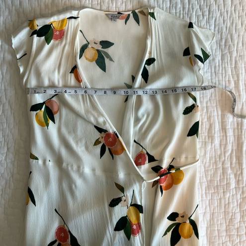 Rails  Grapefruit Print Wrap Dress Mini White Sz Med