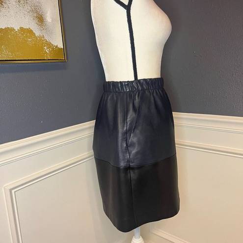 Vince  Lambs Leather Colorblock Skirt